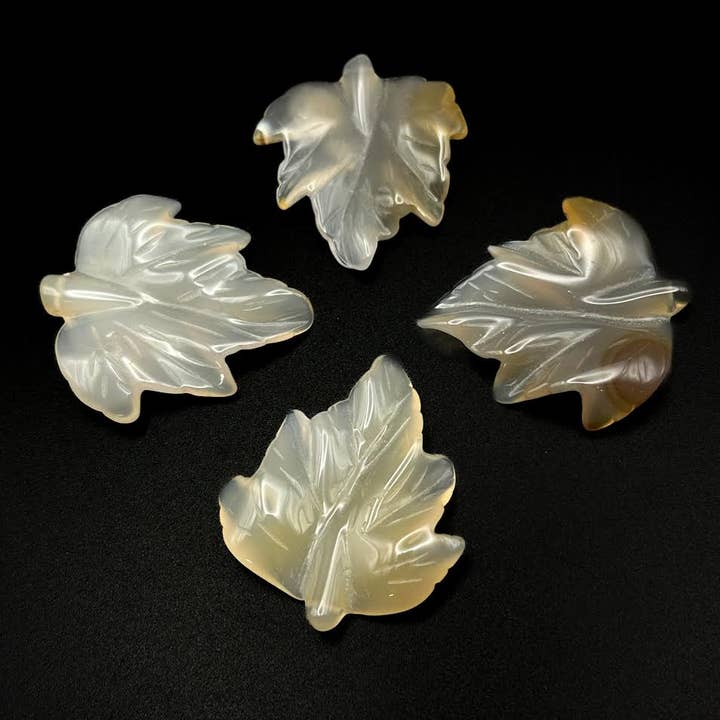 Agate Leaf Carving for wholesale by The Crystal Tabby