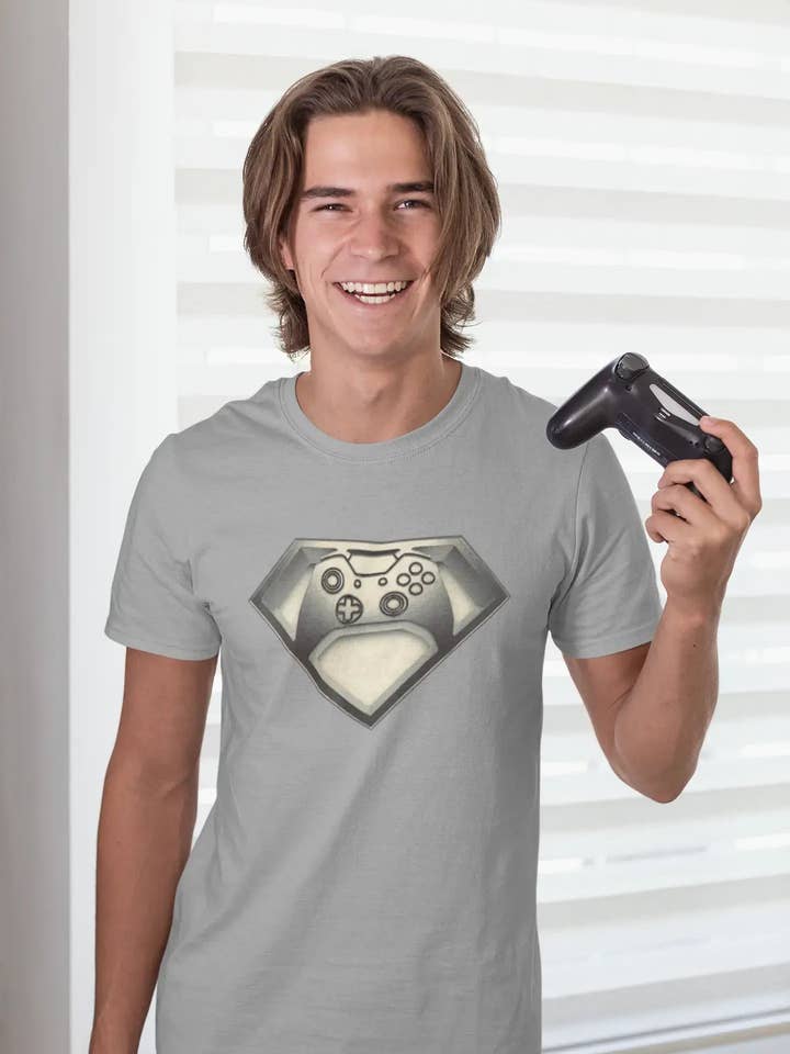 Grafisk T-shirt för män Super Gamer Esports Rolig presentidé för wholesale av ULTRABASIC