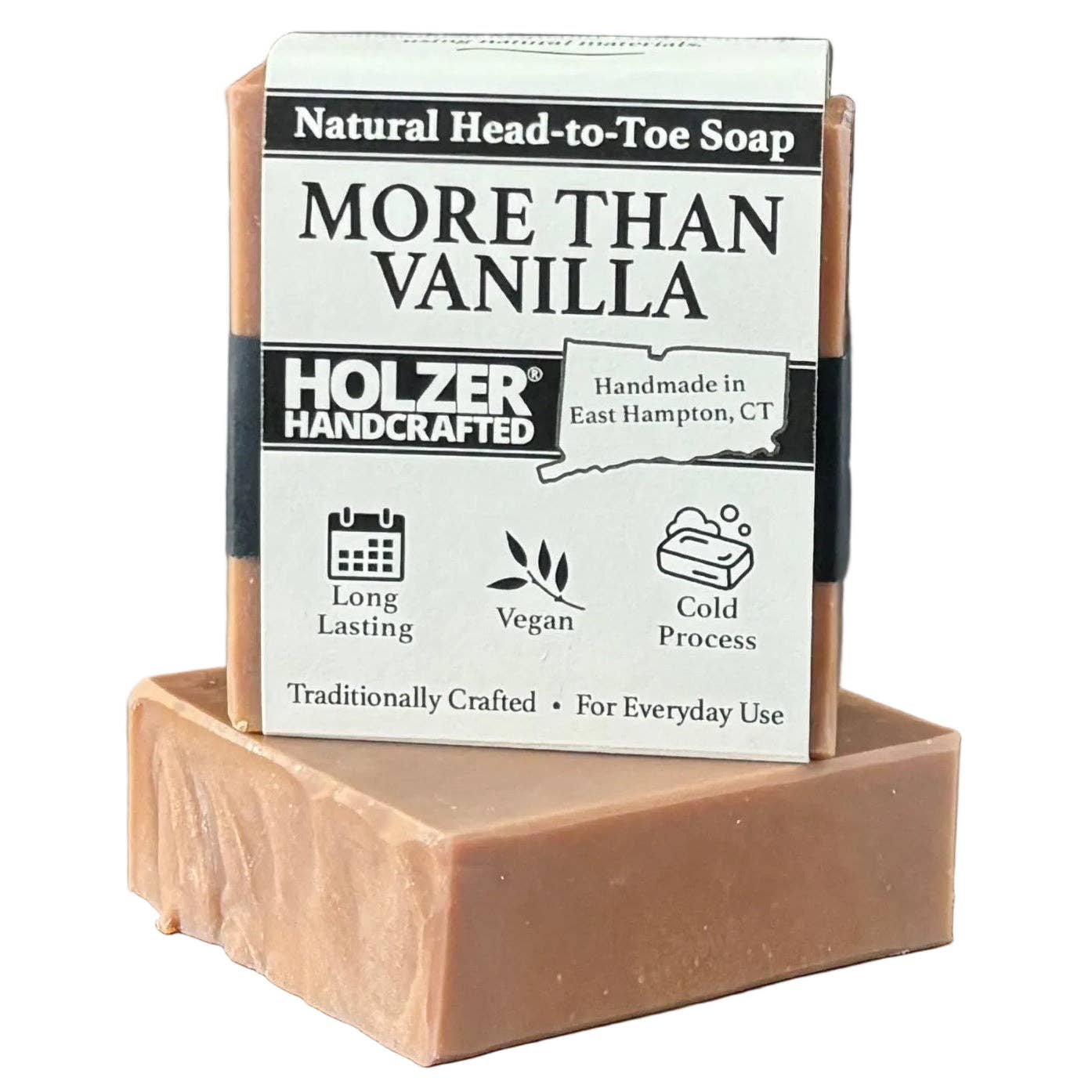 Holzer Handcrafted ® - Wholesale Bar Soap - Handmade Soap Bar | More Than Vanilla - Vanilla + Santal + Shea Butter Scented | Handcrafted Bar Soap | Natural Cold Process | Vegan | 4.5 oz9