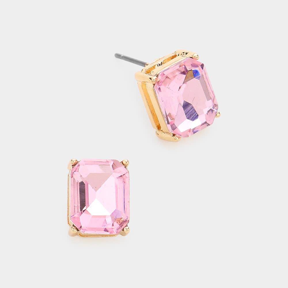 Sensibling Corp. - Wholesale Stud/Post Earrings - Emerald Cut Stone Stud Evening Earrings7