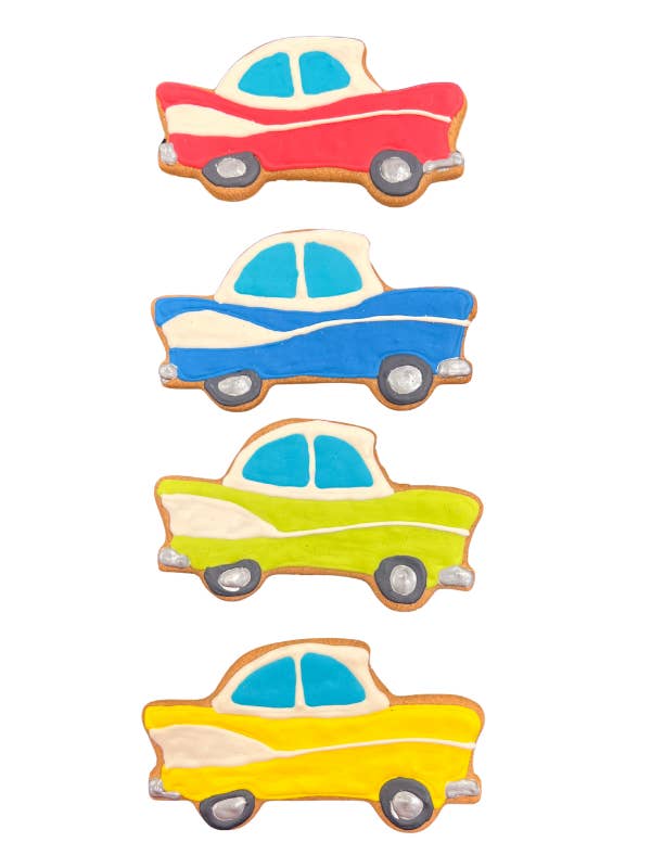 Vintage Car Dog Cookies for wholesale by Doodle Doo Bakery