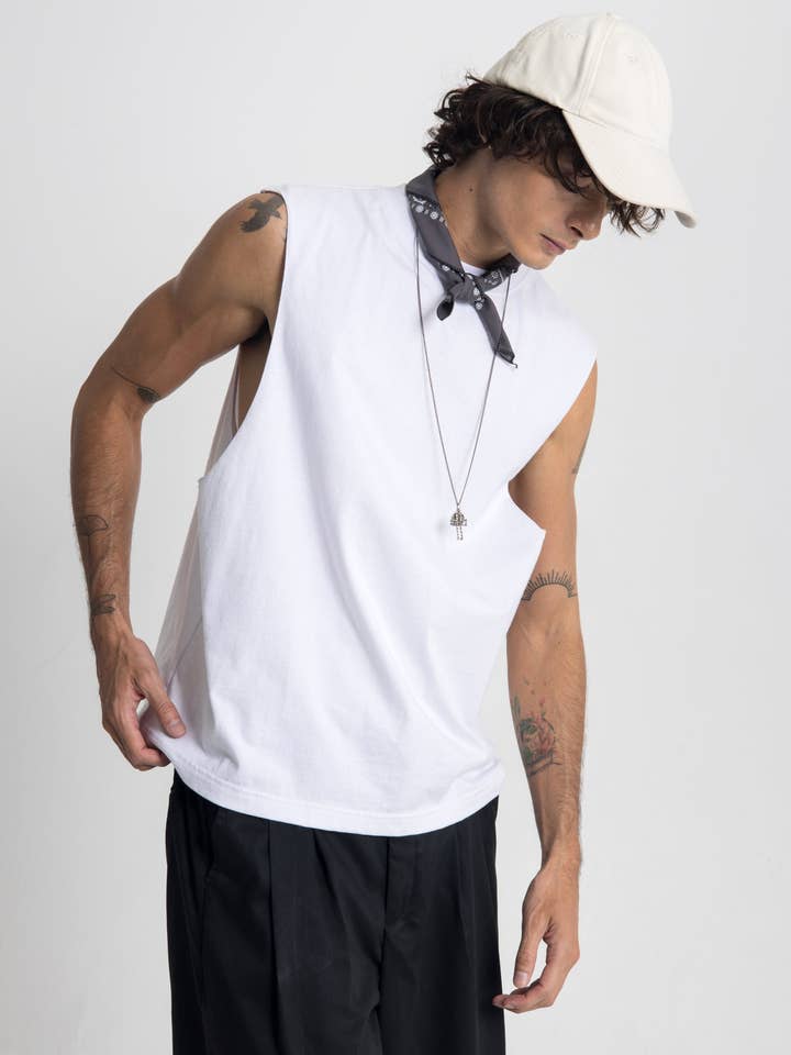 Essential Cropped Tank - White for wholesale by Lost In Nowhere