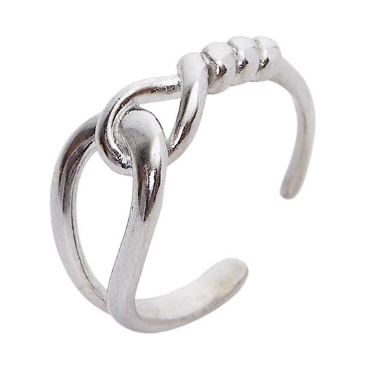 Knotted Circles Sterling Silver Adjustable Ring for wholesale by Spero London