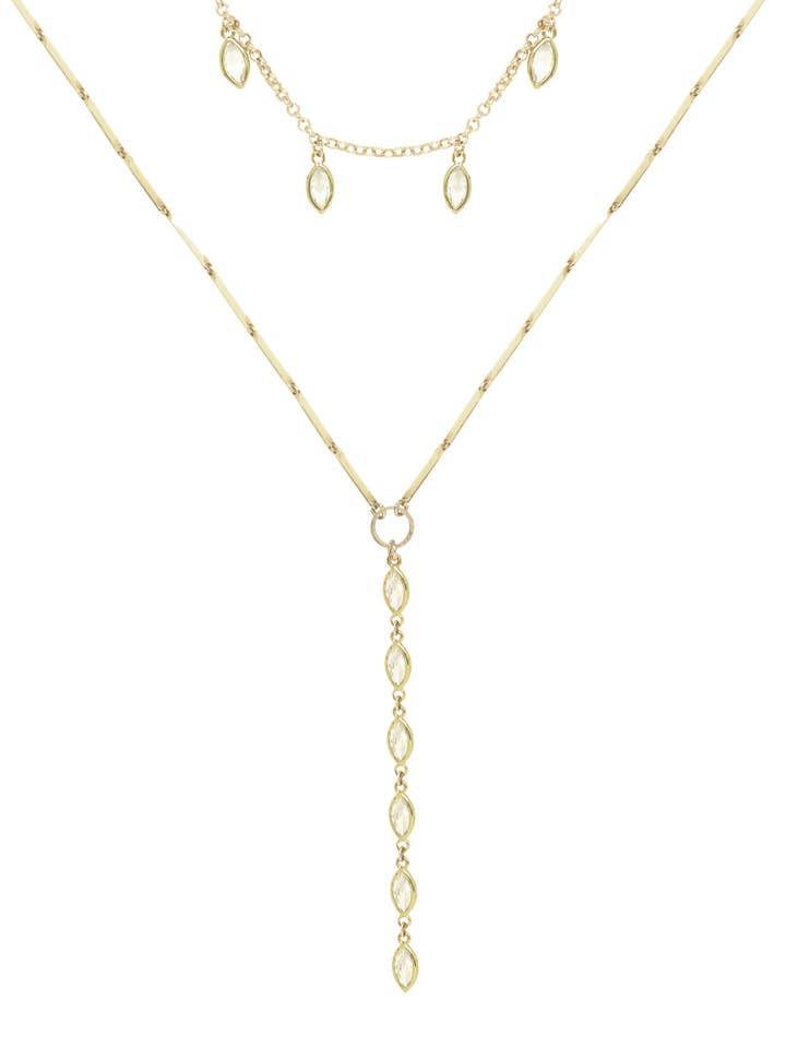 Ariella 18k Gold Plated Layered Lariat Necklace for wholesale by Ettika