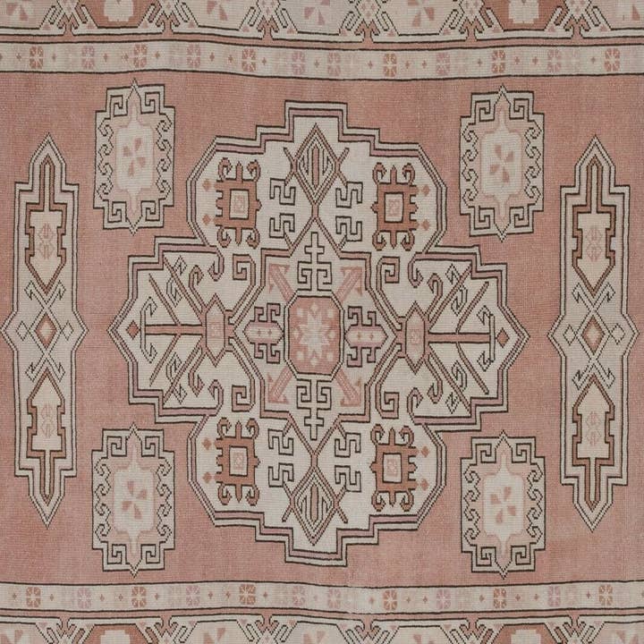 Vintage Pillows Store - Wholesale Vloerkleed - Decoratief Turks tapijt, Oushak-tapijt in zachte kleur, woonkamer
