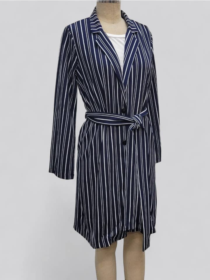 Puzzles Enterprises – wholesale Suit set – Women′s – J50143/P70082 Contemporary Stripe Duster & Wide Leg Pant Set25