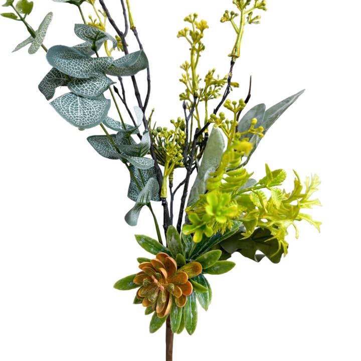 Sun Decorer - Wholesale Artificial flowers - Flexible Eucalyptus & Blossom Spray Duo