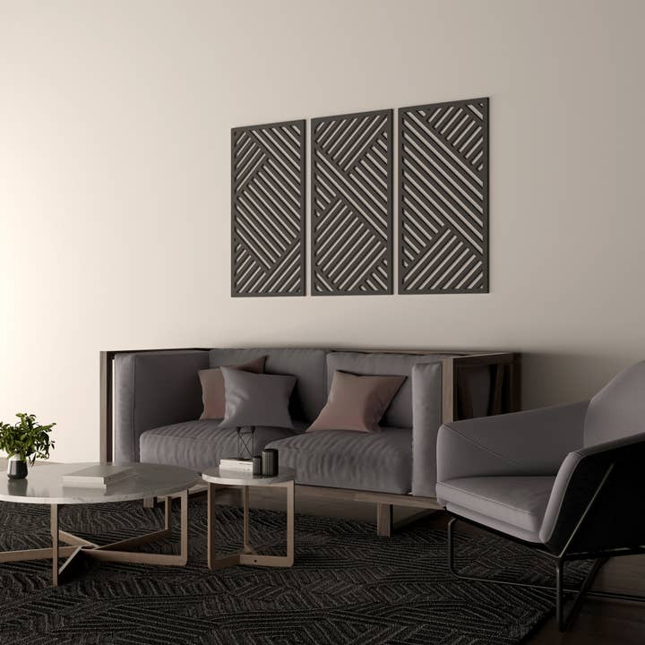 Drieluik Geometrische 3D Wandkunst voor wholesale door Guipp-Decor - Decoriy