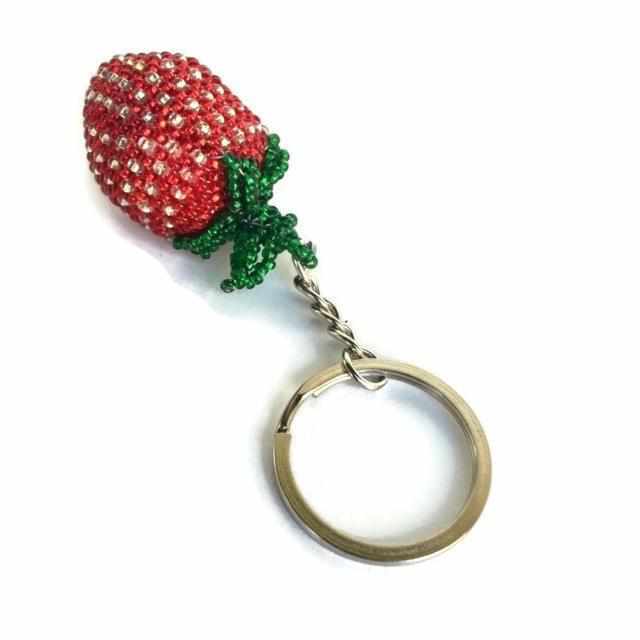 Lumily - Wholesale Keychain - Women's - Strawberry Seed Bead Keychain - Guatemala