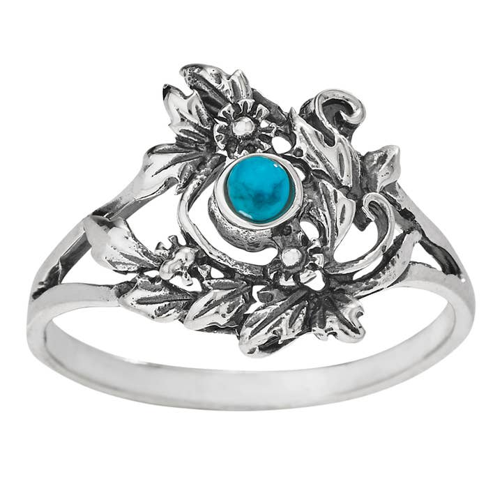 Tiger Mountain Jewelry - Wholesale Cocktail/statement ring - Blue Bouquet Sterling Silver and Turquoise Ring