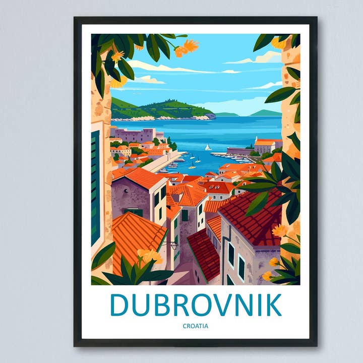 Dubrovnik Travel Print Wall Art Dubrovnik Wall Hanging Home Décor Dubrovnik Gift Art Lovers Croatia Art Lover Gift Dubrovnik Poster for wholesale by TravelzonaArt