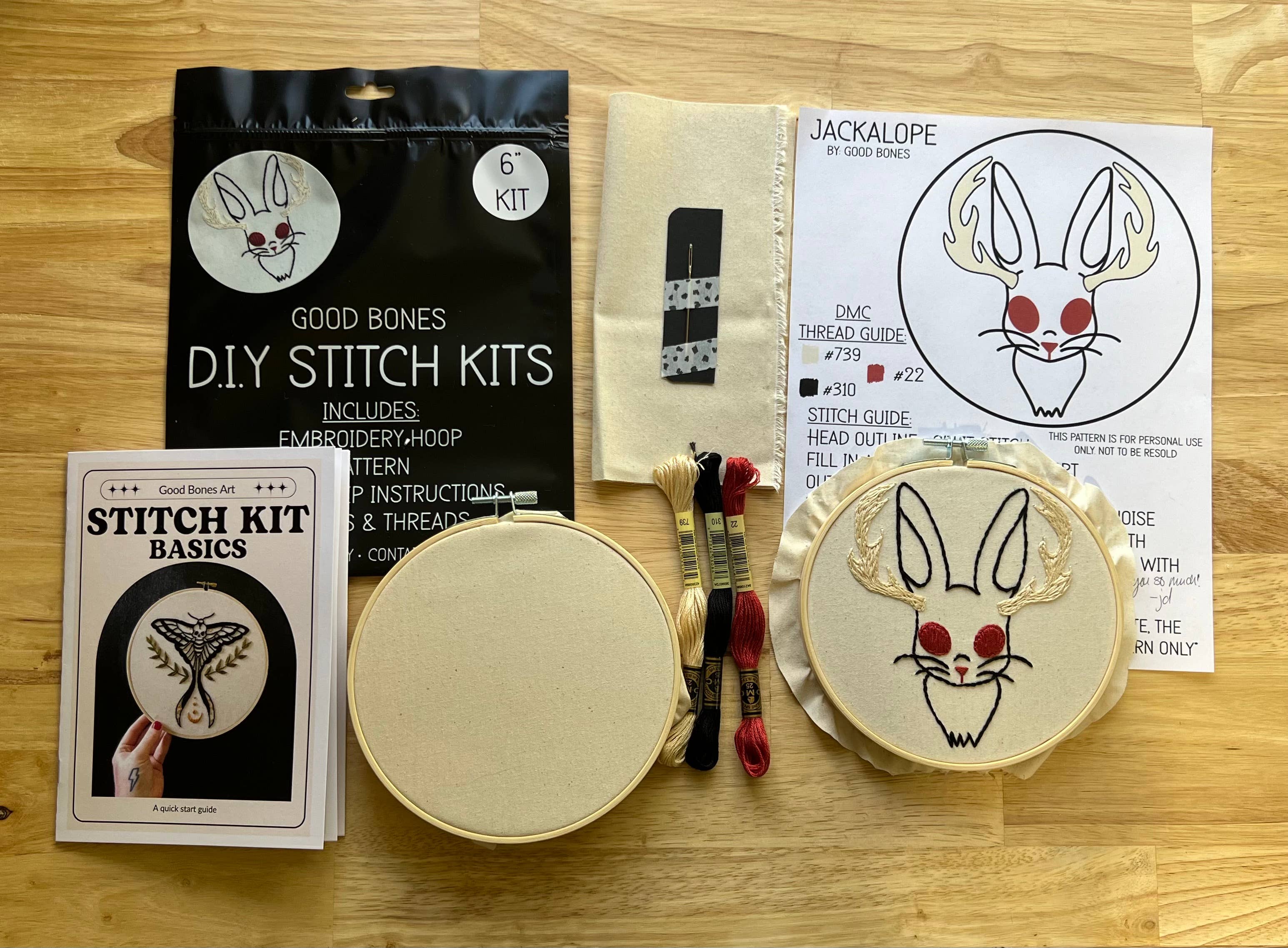 Good bones art - Venta al por mayor Kit de manualidades - Kit de bordado Jackalope 2