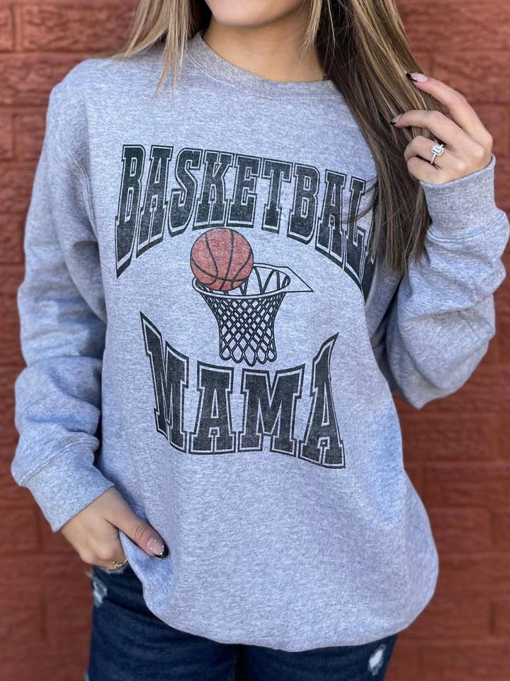 Vintage Basketball Mama Sweatshirt for wholesale by Adelle Linen