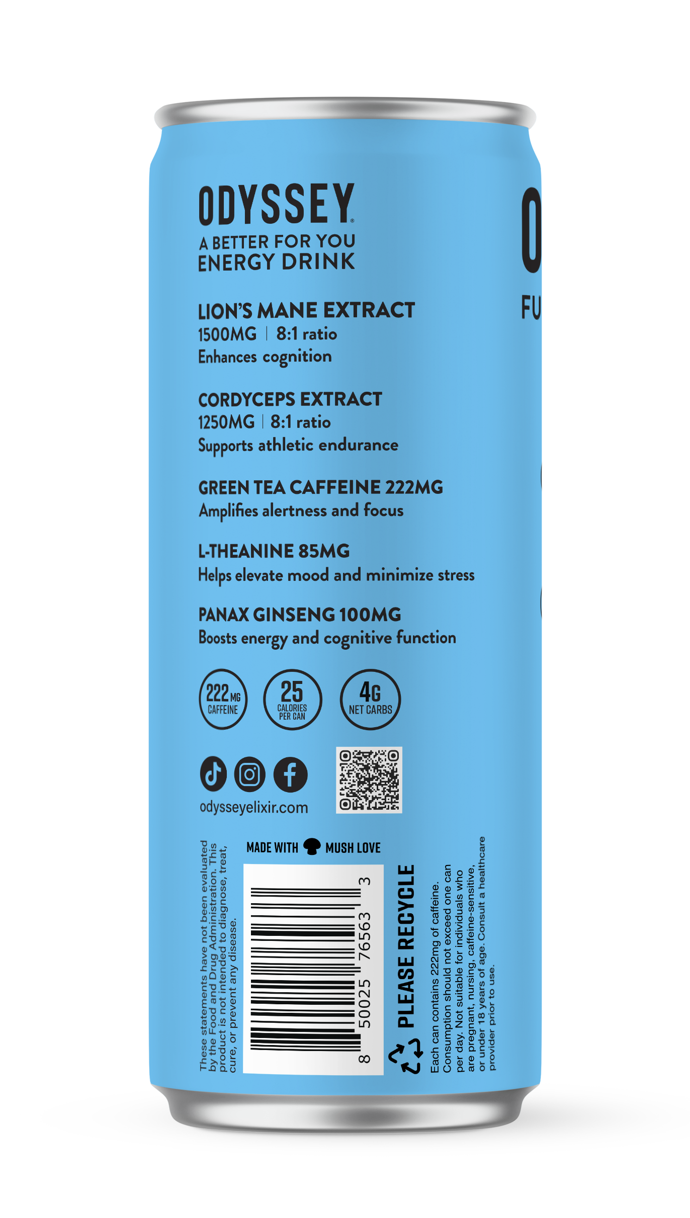 Odyssey Elixir - Wholesale Sports/Energy Drink - Blue Raspberry - Odyssey Functional Energy (222mg)3