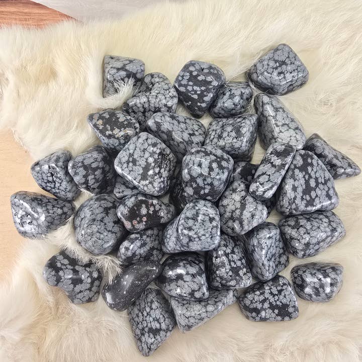 1kg Snowflake Obsidian Tumbled Stone ~ Bulk Crystals for wholesale by Aquamarine Daydream Wholesale