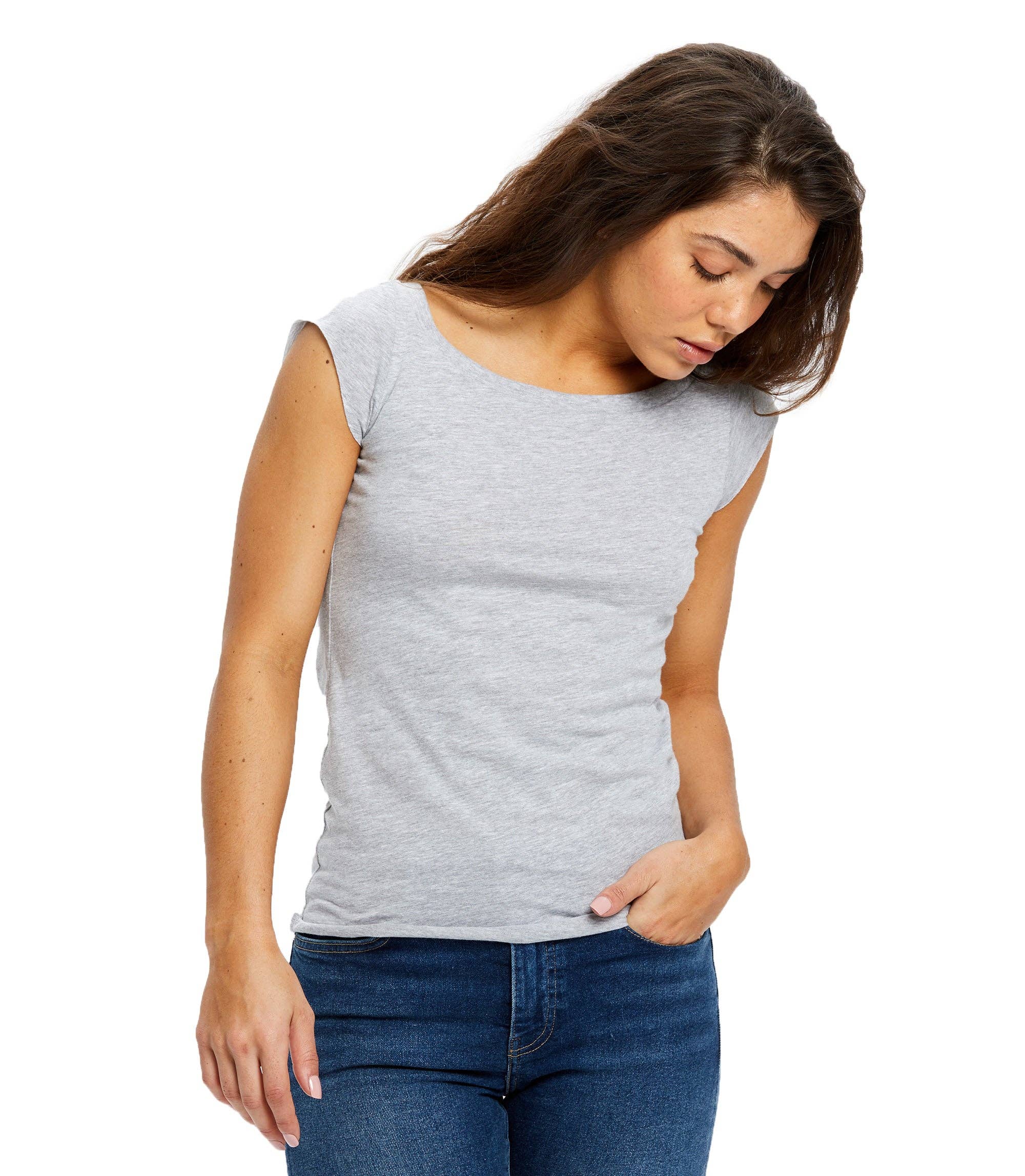 US Blanks - Wholesale T-Shirt - Women's - Women's Cap Sleeve Raw Edge Open Neck9