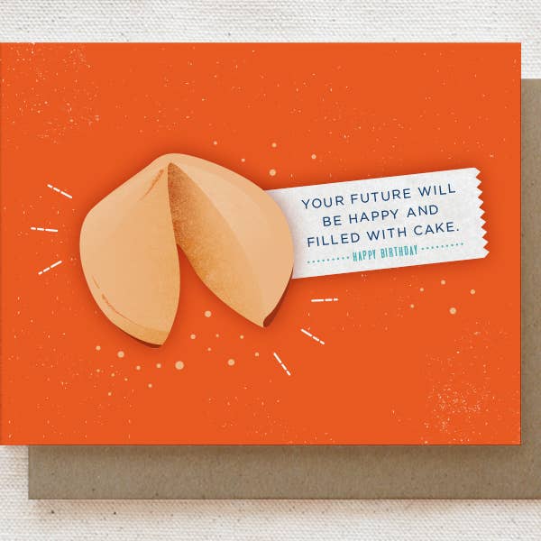 Tarjeta de cumpleaños Fortune Cookie para venta al por mayor de Quirky Paper Co.