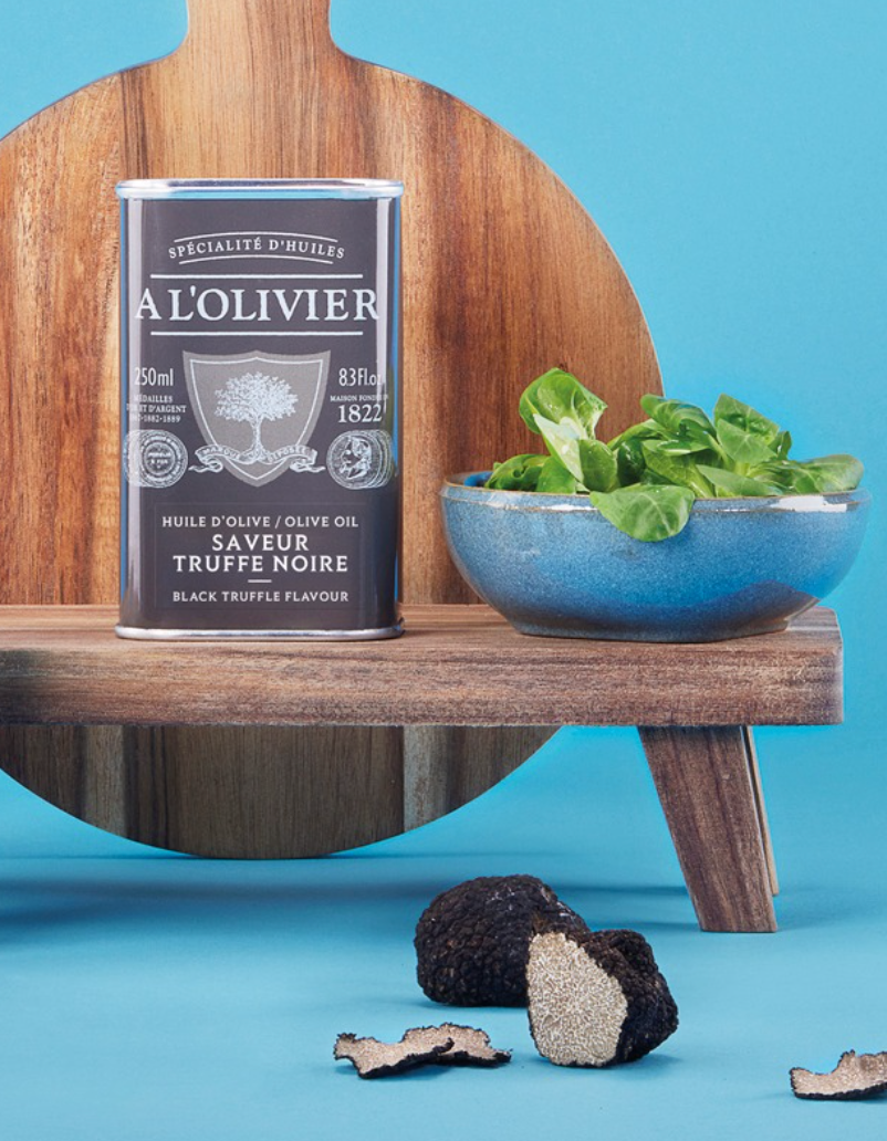 Gourmet Food Solutions, Inc. - Wholesale Olive Oil - Black Truffle Aromatic Olive Oil, A L'Olivier 8.3oz tin5