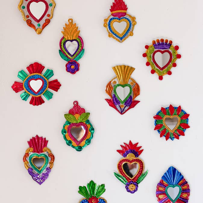 Tienda Esquipulas distribution - Vente Décoration murale - Miroir coeur ex-voto - 14cm0
