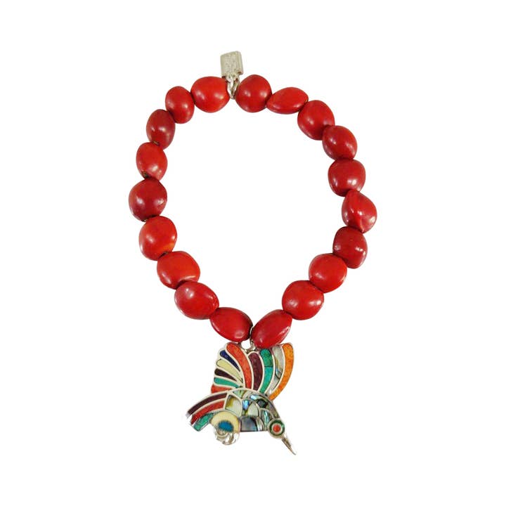 Sterling Silver Birds Charms Stretchy Bracelet for wholesale by Evelyn Brooks