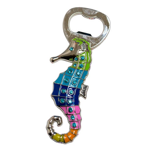 Sea Horse Bottle Opener Magnet 4.5" for wholesale by Sea Creations