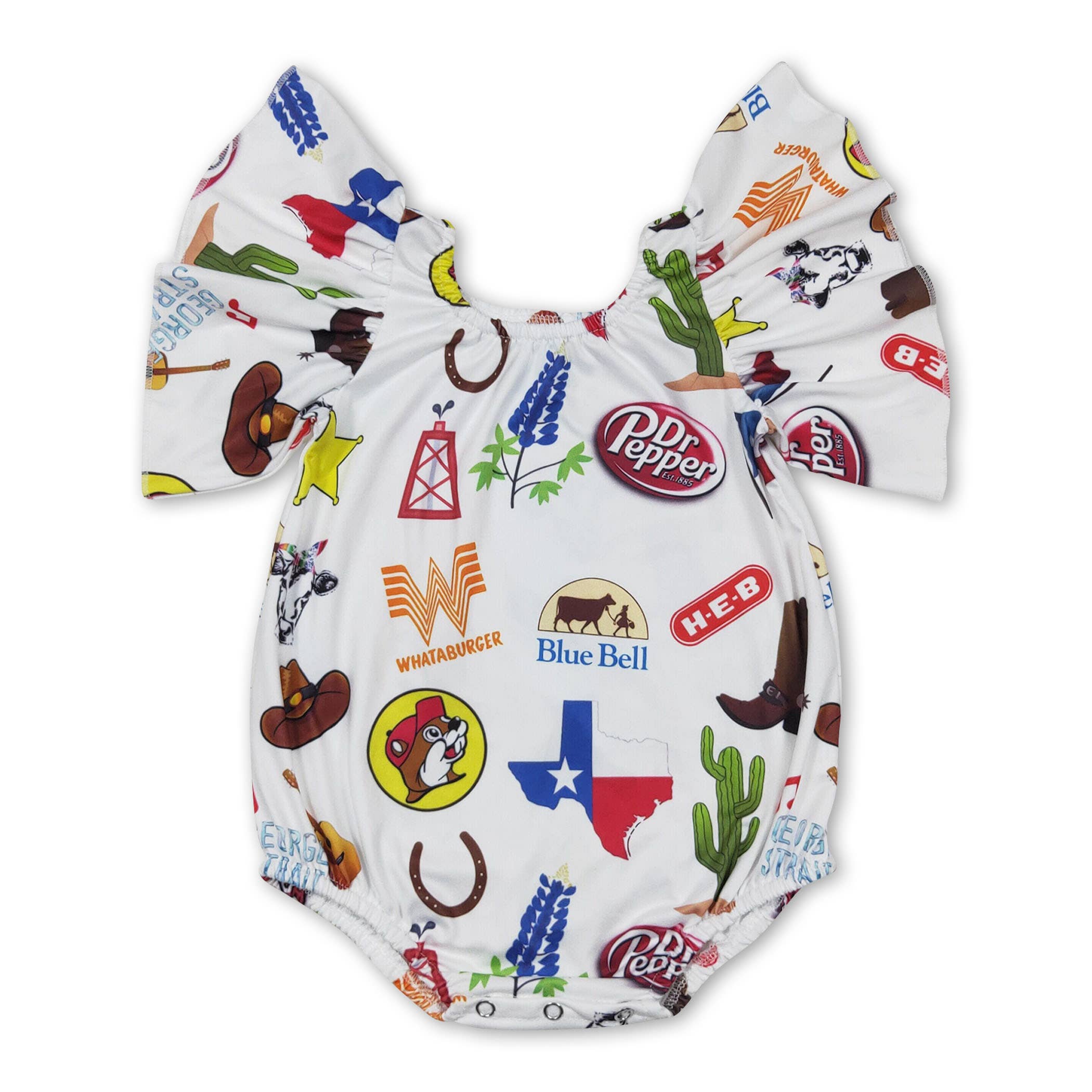 Yawoo Garments - Wholesale Dress - Kids - Flutter sleeves cactus boots baby girls dresses2