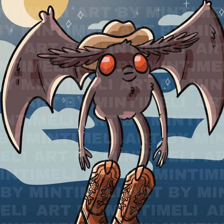 Howdy Mothman - Art Print for wholesale by Mintimeli