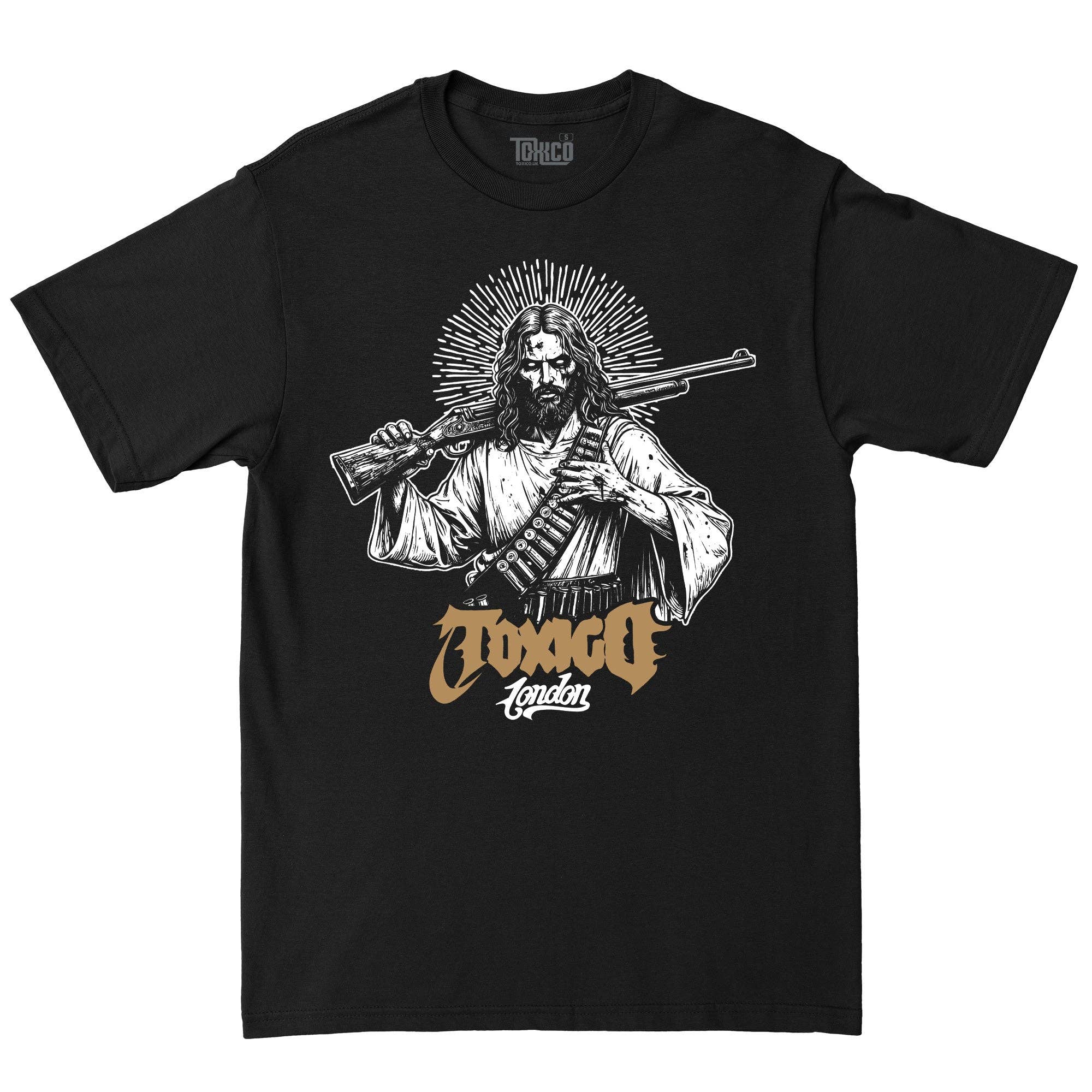 Black Jesus Shotgun Tee for wholesale on Faire2