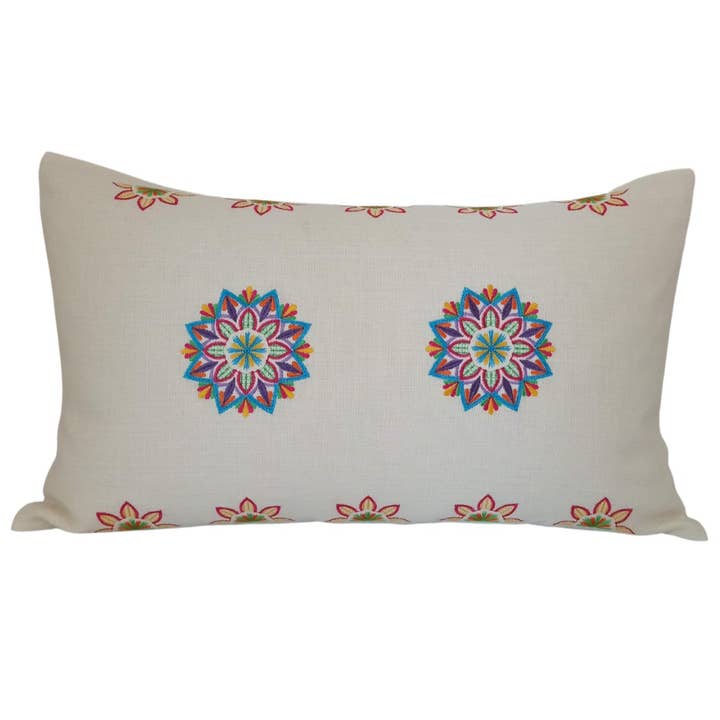 JANELA D'ALMA - Vente Housse de coussin - Housse de Coussin Rectangulaire en Lin Mandala