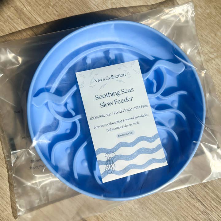 Indigo Soothing Seas Bowl | Pet Slow Feeder for wholesale by Vivi’s Collection