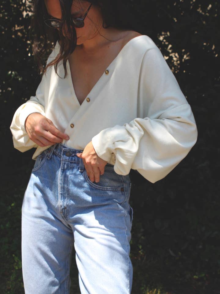 Na Nin – Großhandel Hemd – Damen – Mary Margaret Seidentunika mit Fischgrätenmuster4