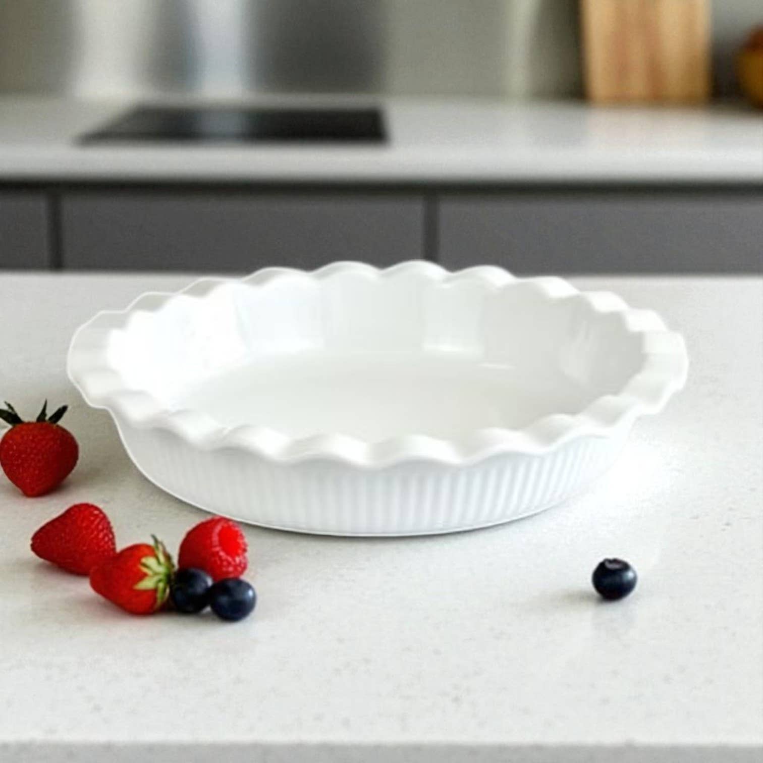 Gourmet Edge - Wholesale Baking Dish - 9" Ruffle Pie Dish – White1