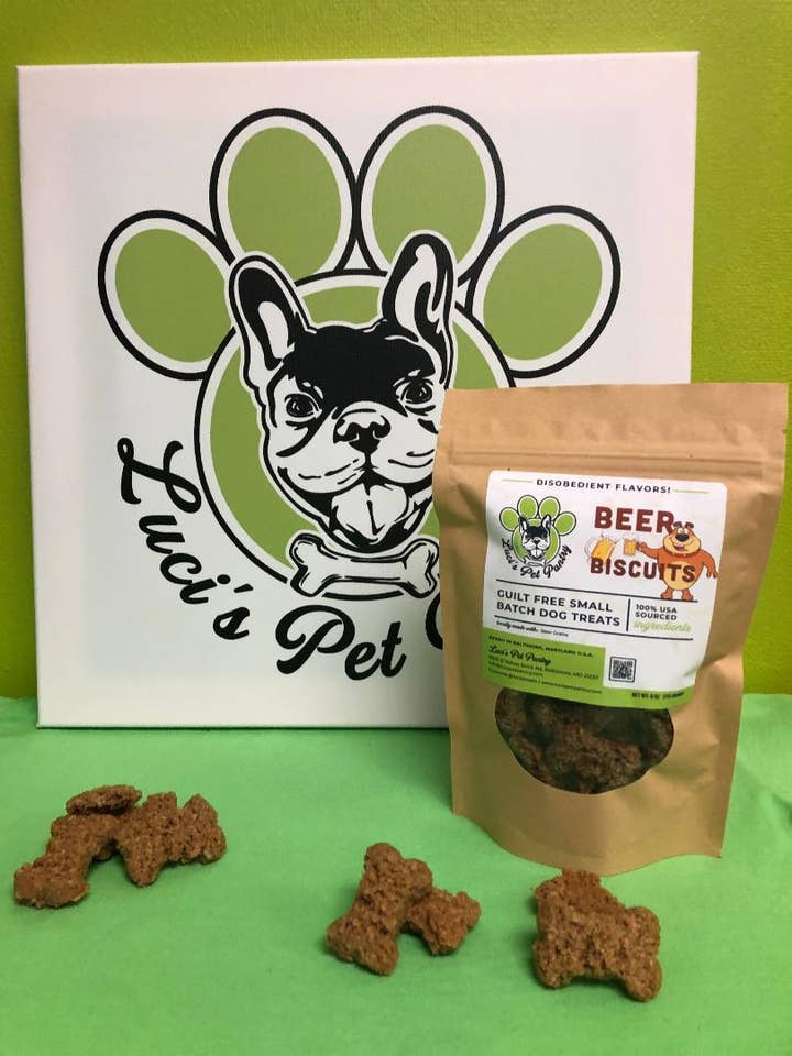 Beer Biscuits "Beer Grain Dog Biscuits" 6 oz. Treat Bag for wholesale by Luci's Pet Pantry