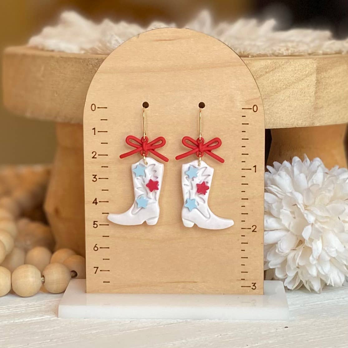 Clayhouse Colours – Brincos de argola por atacado – Brincos Artesanais do Quatro de Julho | Brincos Vermelhos, Brancos e Azuis10