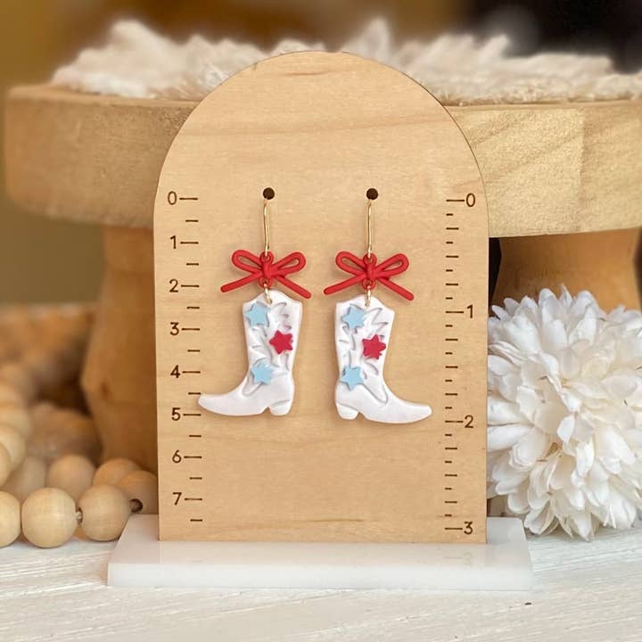 Clayhouse Colours - Wholesale Dangle Earrings - Fourth of July Handmade Earrings | Red White & Blue Earrings10