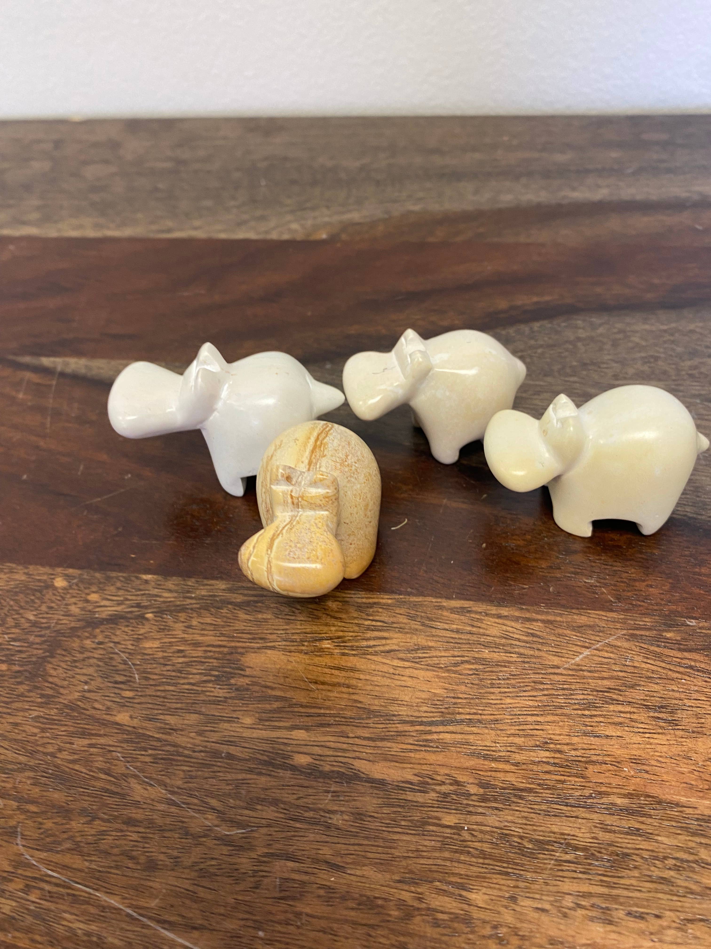 Gitzell FairTrade - Vente Figurine décorative - Figurine animalière en stéatite, petit hippopotame7