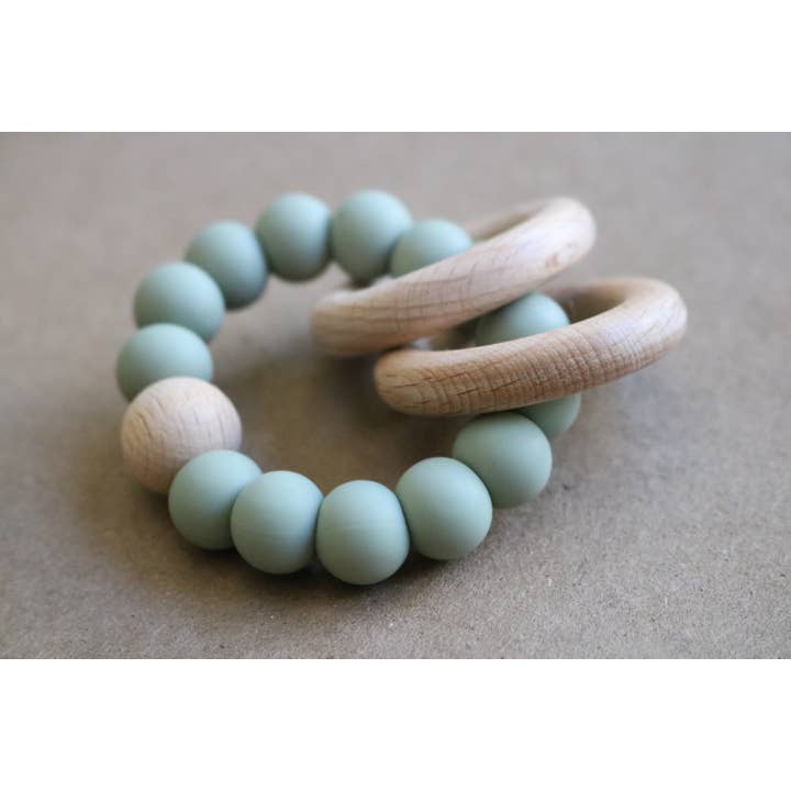 land of petite - Wholesale Teether (Not Clip-On) - Baby - Ring Teether- Sage2