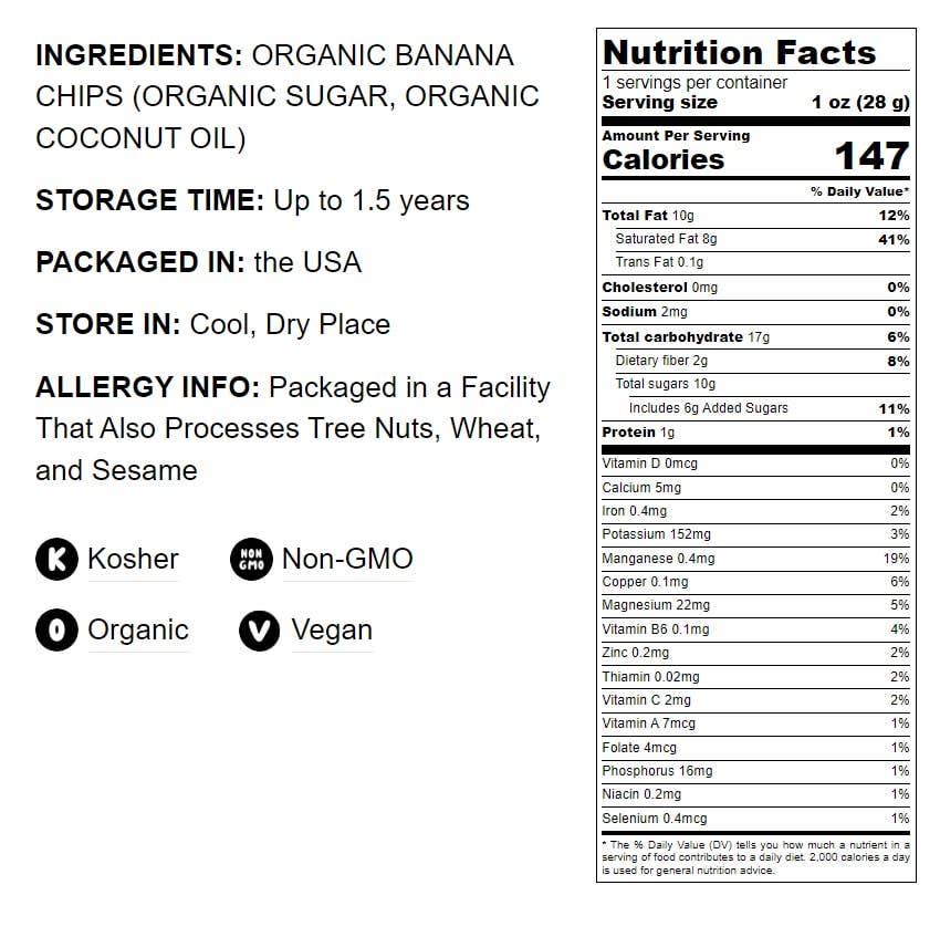 Food To Live - Wholesale Dried/Dehydrated Fruit - Organic Banana Chips – Sweetened, Unsulfured, Non-GMO, Vegan2