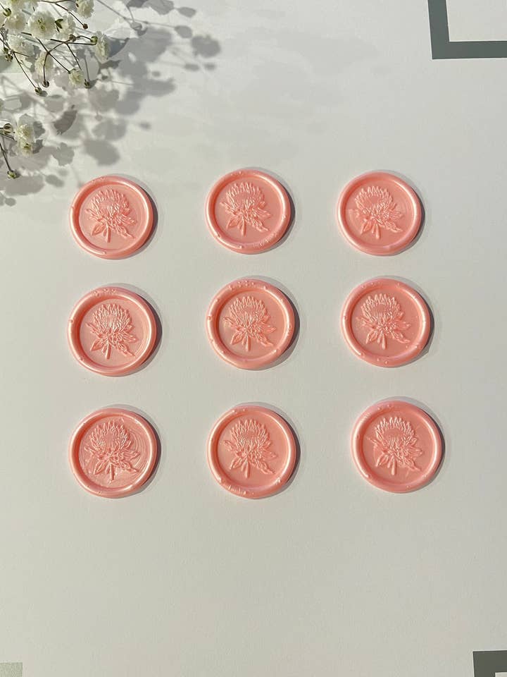 Thistle Flower Wax Seal Stickers For Wedding Invitations for wholesale by Designs by Ashlyn Rose