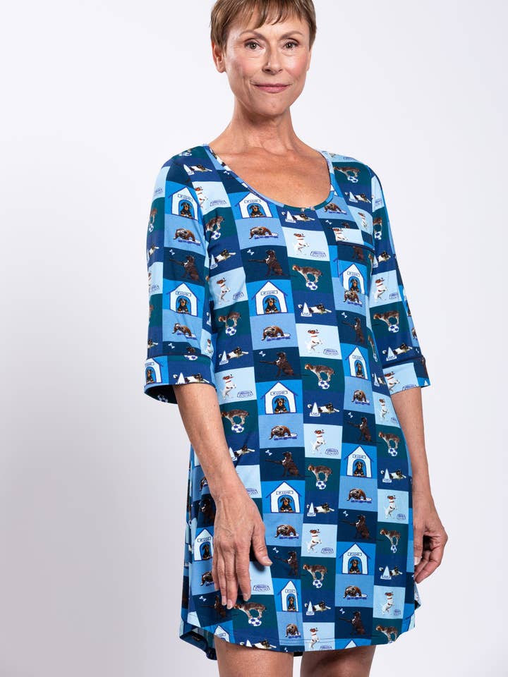 Starlight Sleepshirt, Blue Dog, Bamboo for wholesale by Blue Sky Clothing Co LLC