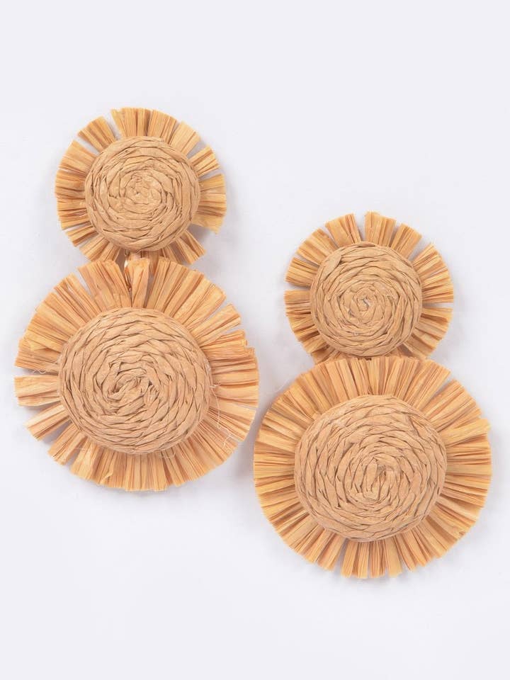 Faux halm dinglande örhänge för wholesale av CC Wholesale Clothing