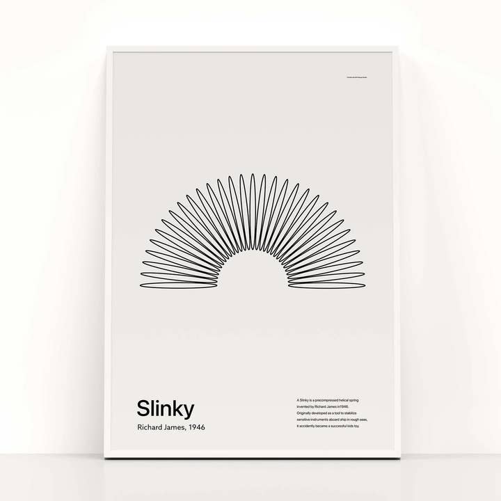 In Retrospect - Witte Slinky Poster voor wholesale door Merch Paper Co