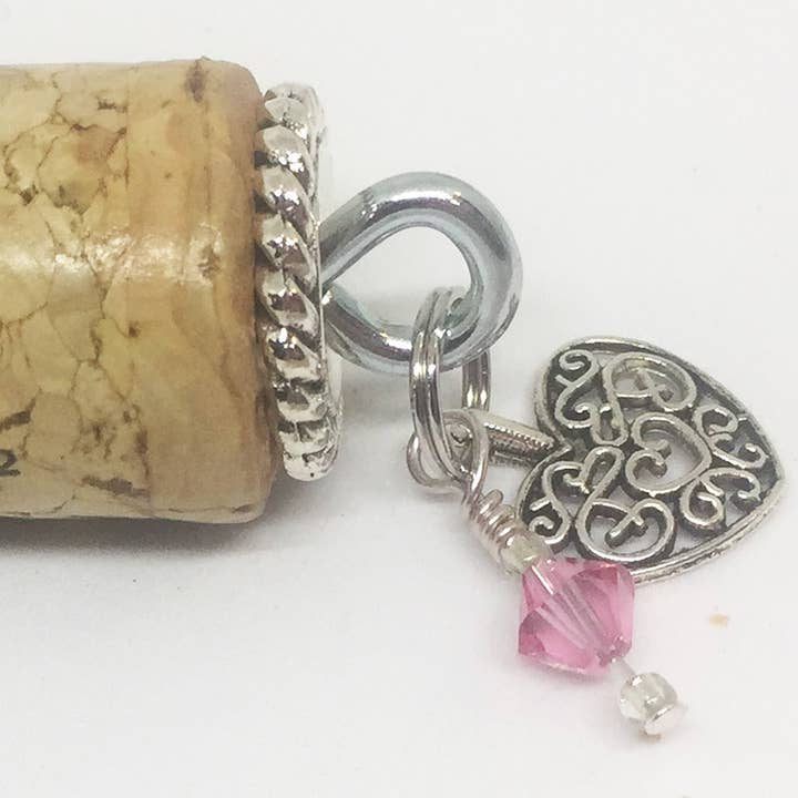 Heart Charm Braid Design Keychain for wholesale by The Wine Steward LLC