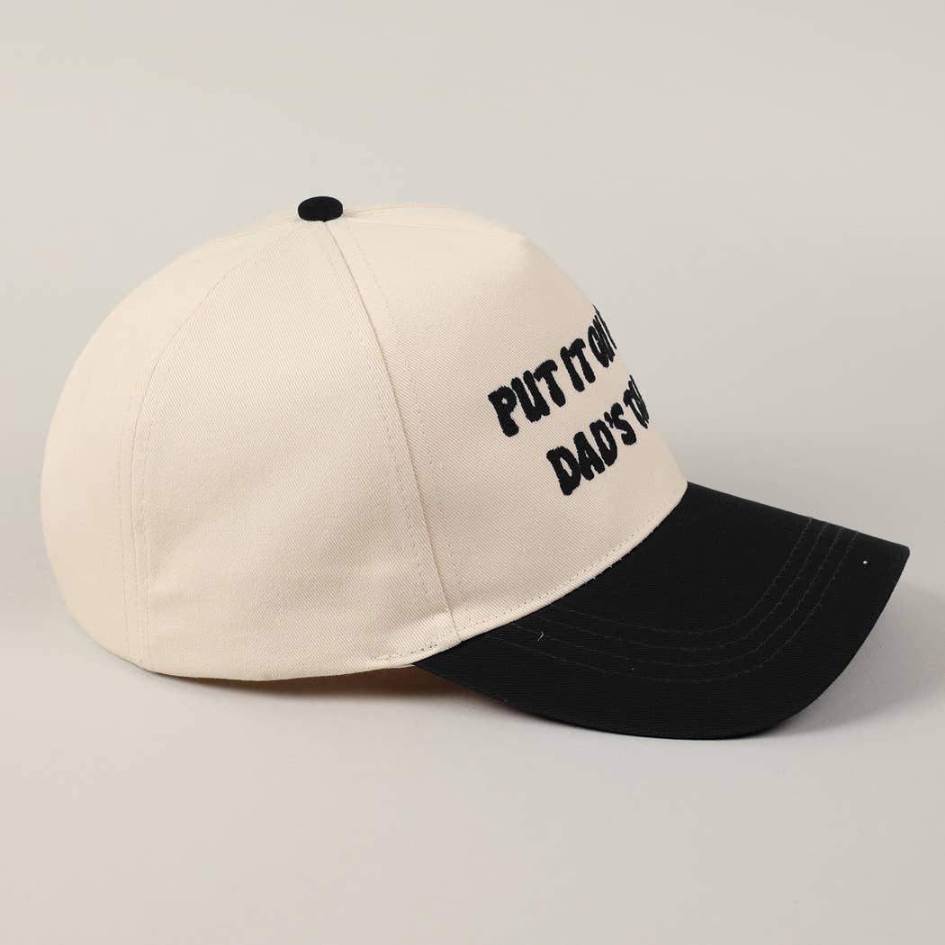 Fashion City - Wholesale Baseball Cap - Unisex - Put It On My Dad's Tab Embroidery Two-Tone Hat7