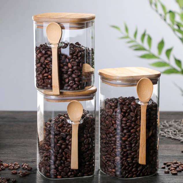 Homerely - Wholesale Voedselopslagcontainer - Opbergdoos voor de keuken met bamboe deksel en lepel