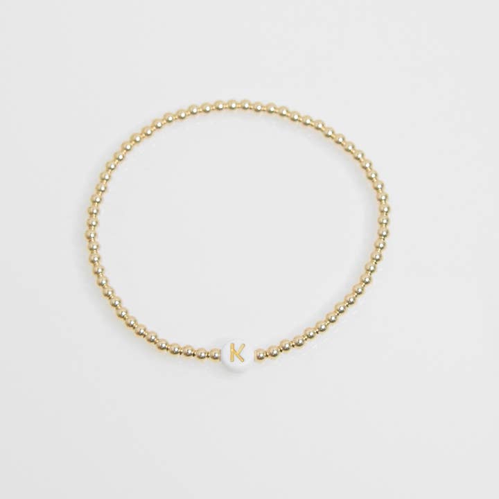Emily Anne Designs LLC - Wholesale Beaded Bracelet - Gold Initial Bracelet12