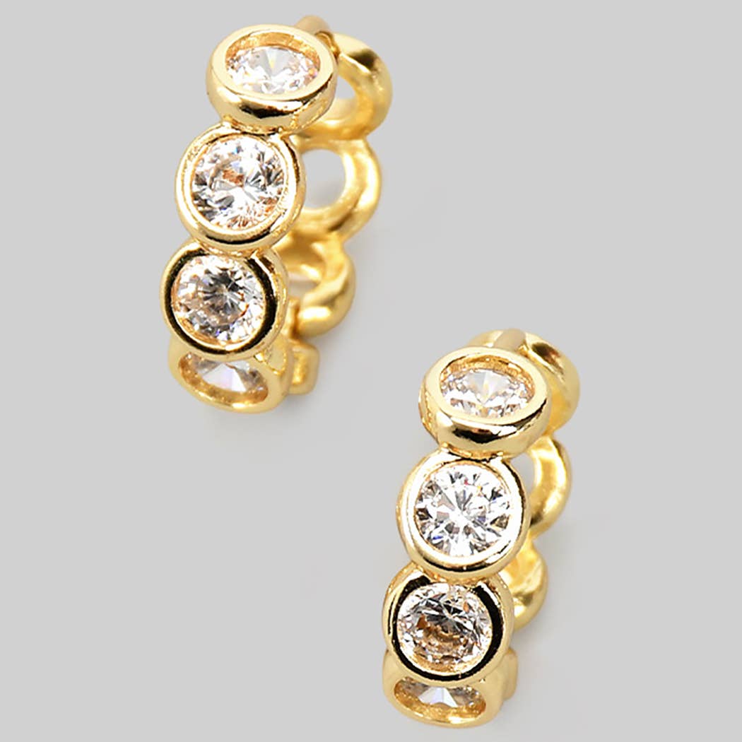 GOLD ZIRCON LINKED HOOP EARRINGS for wholesale on Faire0