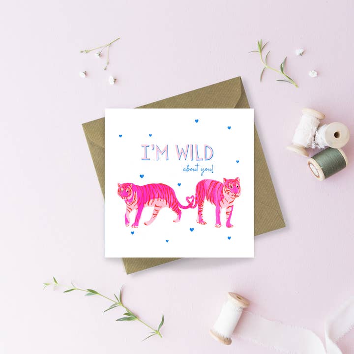 I'm wild about you Greetings Card for wholesale by Sayers Studio