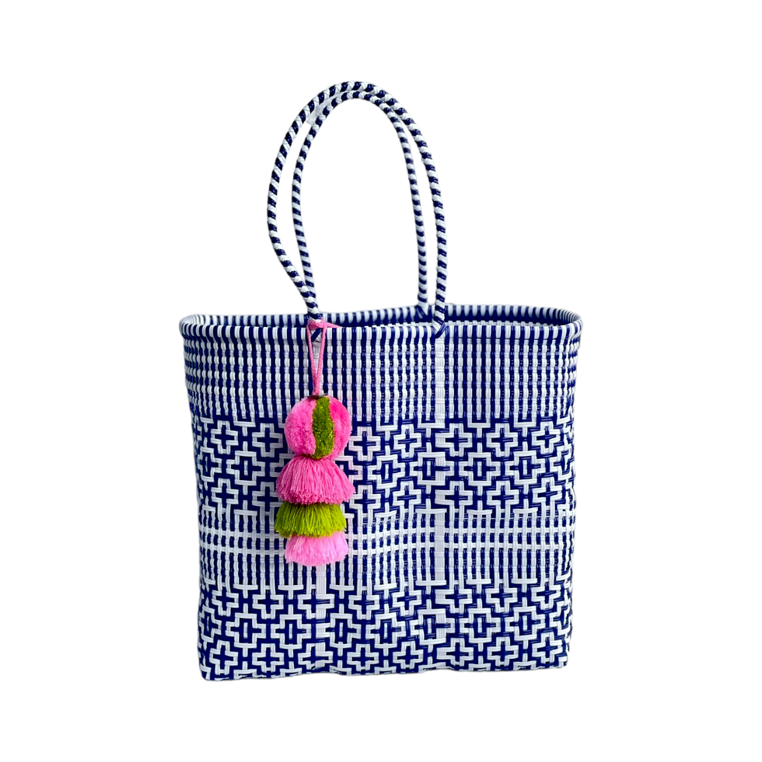 Squeeze De Citron - Wholesale Tote Bag - Women's - Preppy Tile Navy / White Citron Tote1