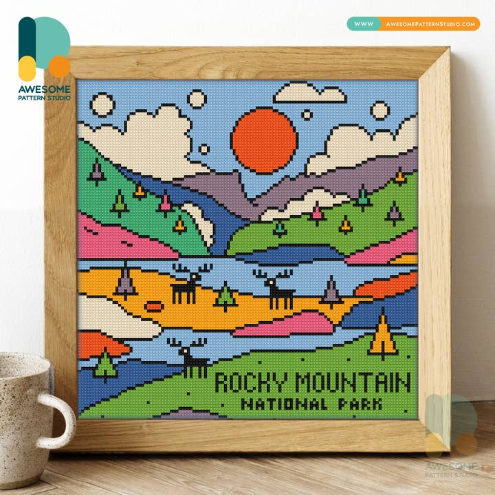 Rocky Mountain National Park, Diamond Painting Kit - 120x120 for wholesale by Awesome Pattern Studio